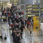 Vista de la zona de facturación del aeropuerto Alicante-Elche Miguel Hernández que encara la inminente Semana Santa