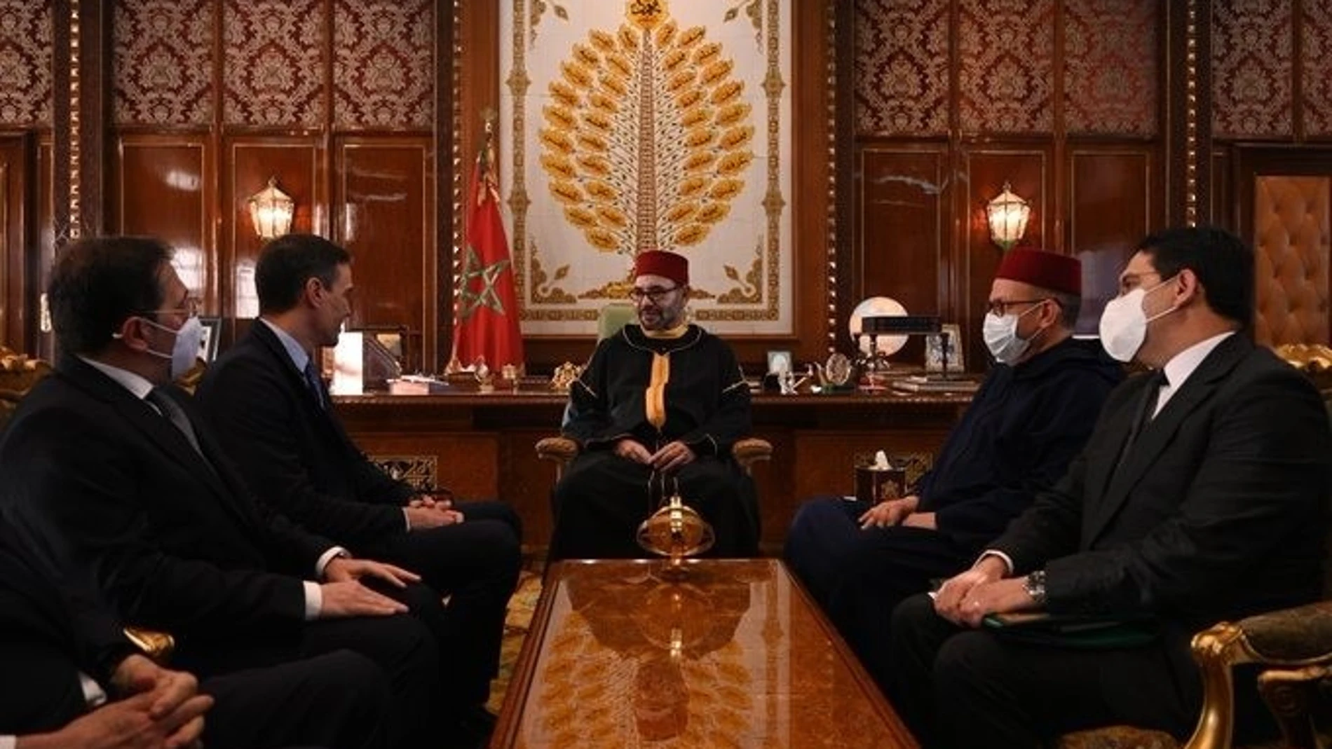 Pedro Sánchez, en Rabat donde se reúne con S.M. Mohamed VI. 07/04/2022