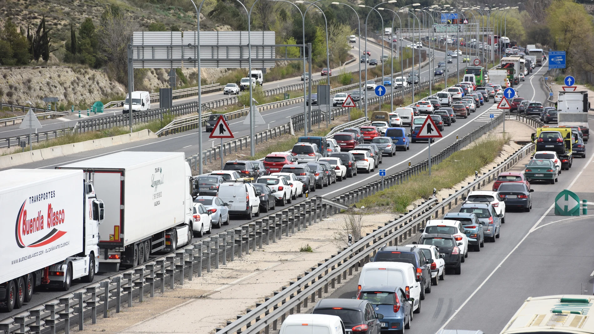 Tráfico en la A-3 a la altura de Rivas
