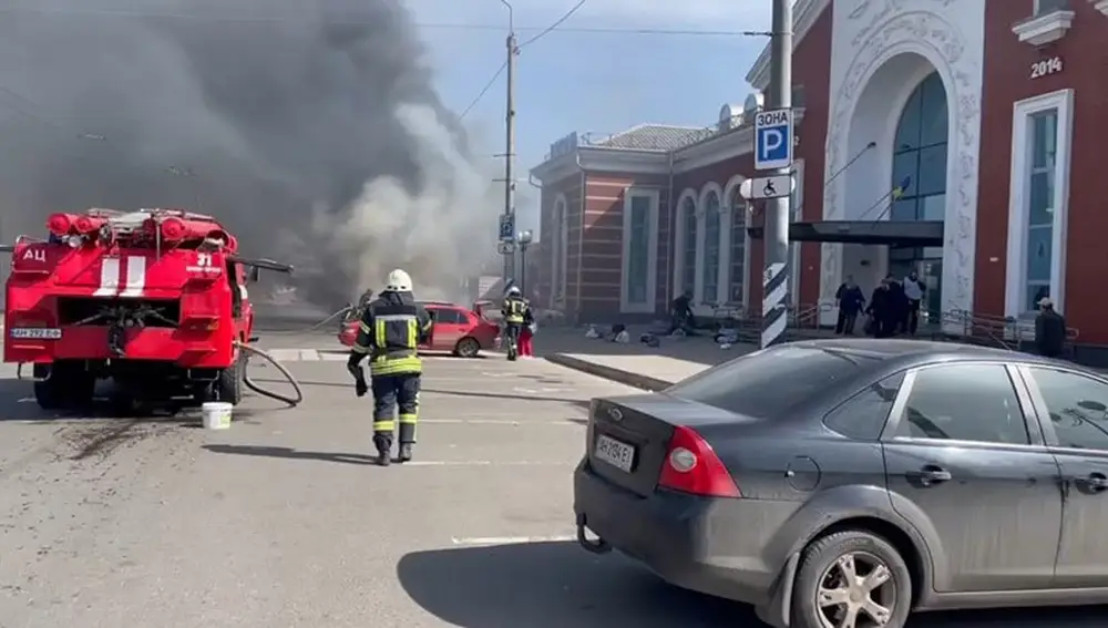 Imagen de la estación de Kramatorsk tras el ataque