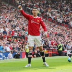 Cristiano Ronaldo, en el último partido del Manchester United