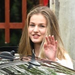 La Princesa Leonor sale tras la Jornada sobre Juventud y Ciberseguridad
