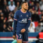 Mbappé, en un partido reciente de la Liga francesa