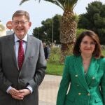 El presidente de la Generalitat, Ximo Puig, y la rectora de la Universidad de Alicante, Amparo Navarro