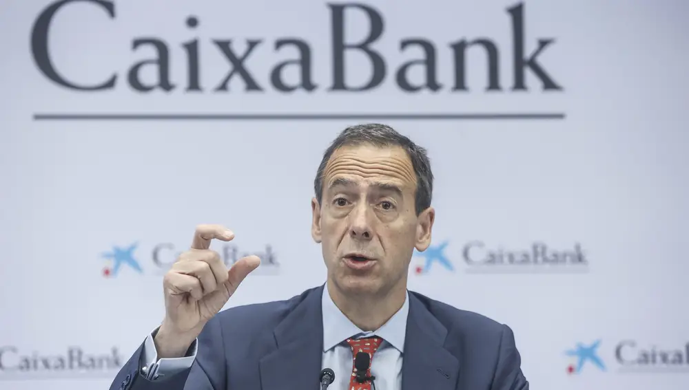 El consejero delegado de CaixaBank, Gonzalo Gortázar, en la presentación de los resultados del primer trimestre de 2022