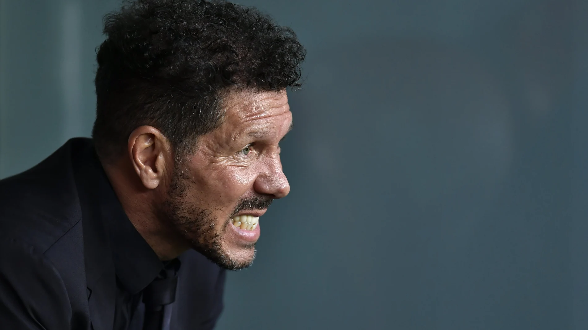 Simeone, durante el partido ante el Athletic Club