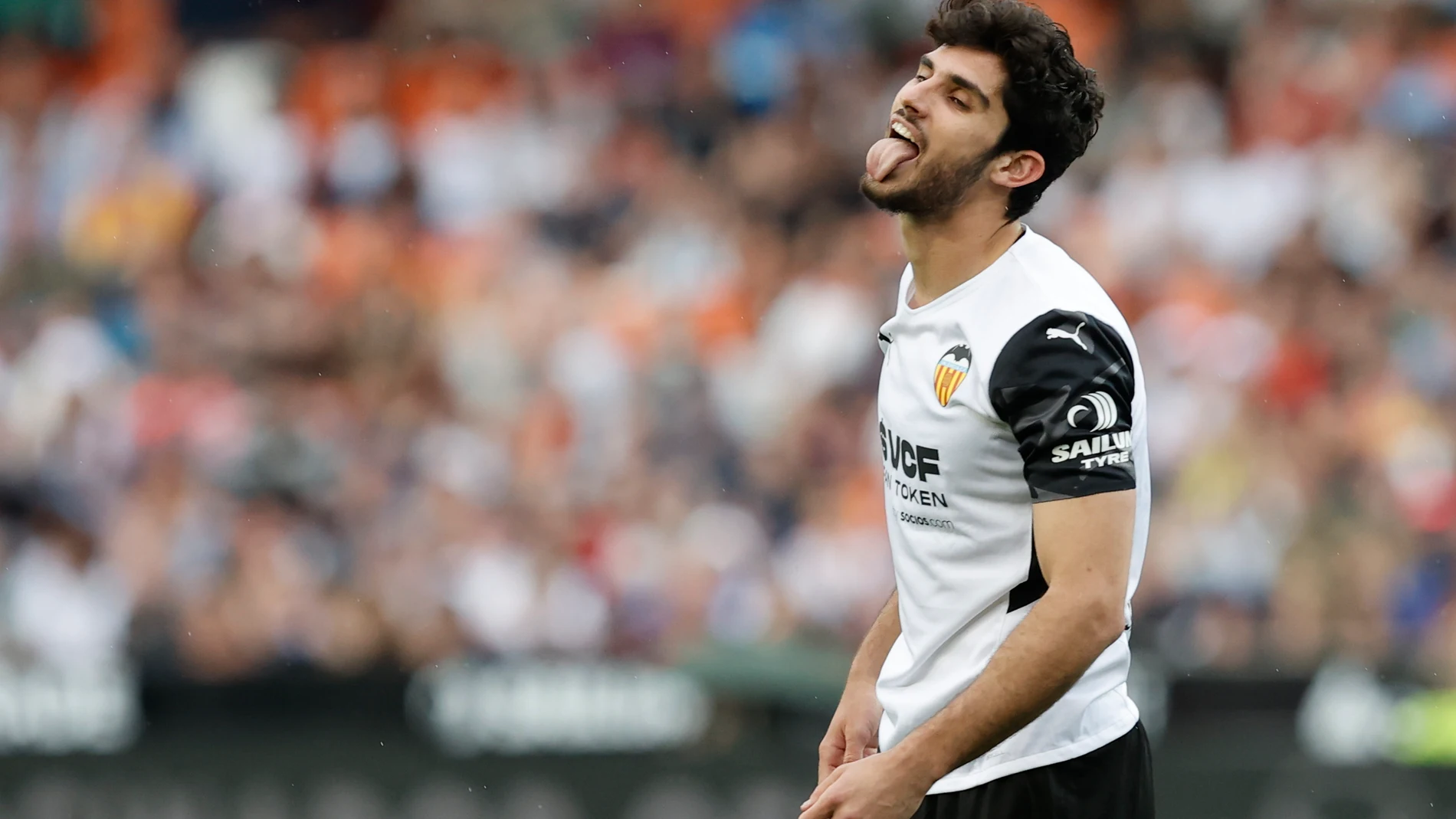Gonçalo Guedes con el Valencia.