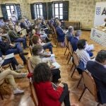 Presentación del Centro de Transferencia del Conocimiento (CTC) del Plan Territorial de Fomento para Ávila y su entorno (PTF), organismo que coordina la Diputación de Ávila. Asisten, entre otros, el presidente de la institución provincial, Carlos García; la directora general de Política Económica y Competitividad, Rosa Isabel Cuesta; y la teniente Alcalde del Ayto. de Ávila, Sonsoles Prieto Foto: Ricardo Muñoz-Martín