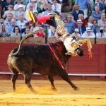 Paco Ureña resultó cogido por el tercero en Sevilla