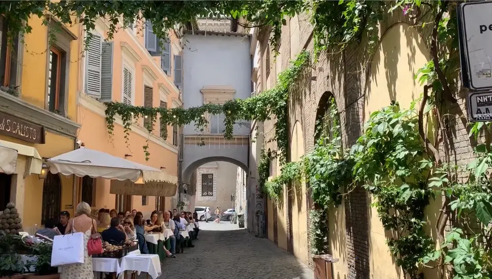 Detalle de una calle en el barrio de Trastévere
