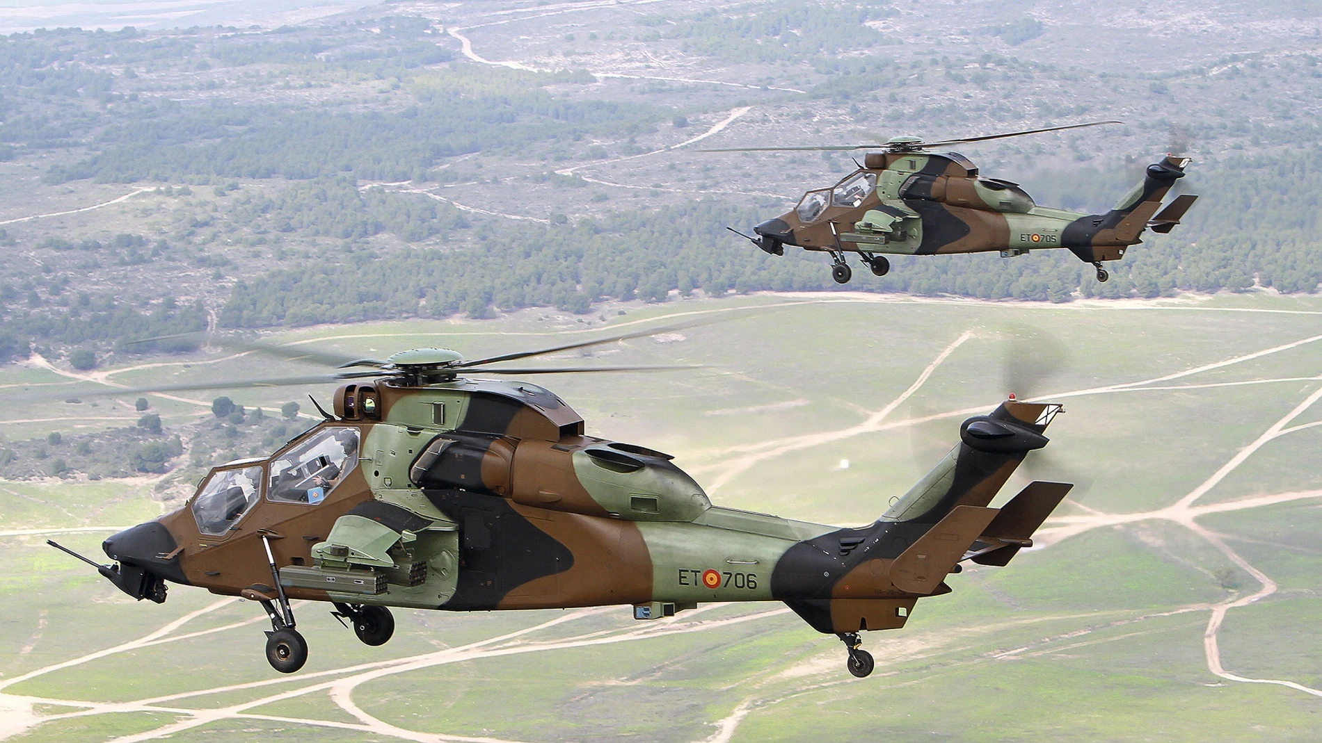 Imagen de dos de los helicópteros Tigre del Ejército de Tierra