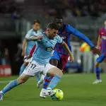 Javi Galán con el Celta de Vigo frente al Barcelona.