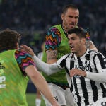 Morata celebra un gol con la Juventus
