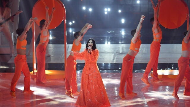 Laura Pausini en Eurovisión. EFE/EPA/Alessandro Di Marco