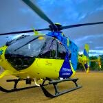 Helicóptero de Sacyl que acudió al lugar del accidente