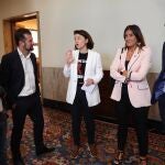 El secretario general del PSCyL, Luis Tudanca, se reune con los senadores del grupo socialista.