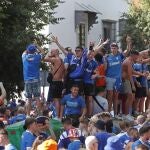 Aficionados del Glasgow Rangers en Sevilla este miércoles