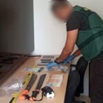 Parte del material intervenido