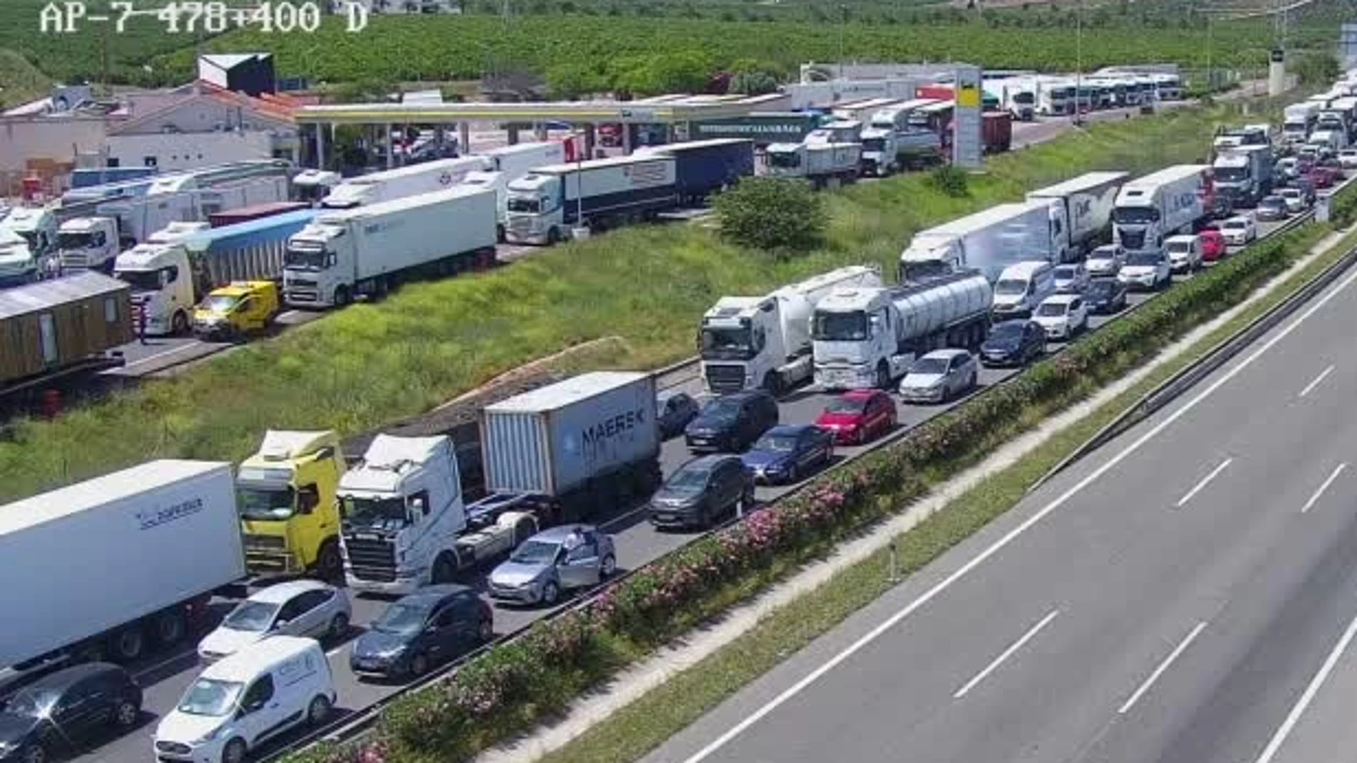 Imagen de las retenciones facilitada por la Dirección General de Tráfico