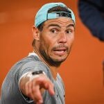 Rafa Nadal, durante uno de los entrenamientos en Roland Garros los días previos a que comience el torneo