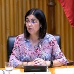 La ministra de Sanidad, Carolina Darias, en la jornada 'La obesidad: una prioridad política, sanitaria y social', organizada por Obesity Policy Engagement Network (OPEN) en el Congreso de los Diputados. En Madrid (España), a 20 de mayo de 2022.