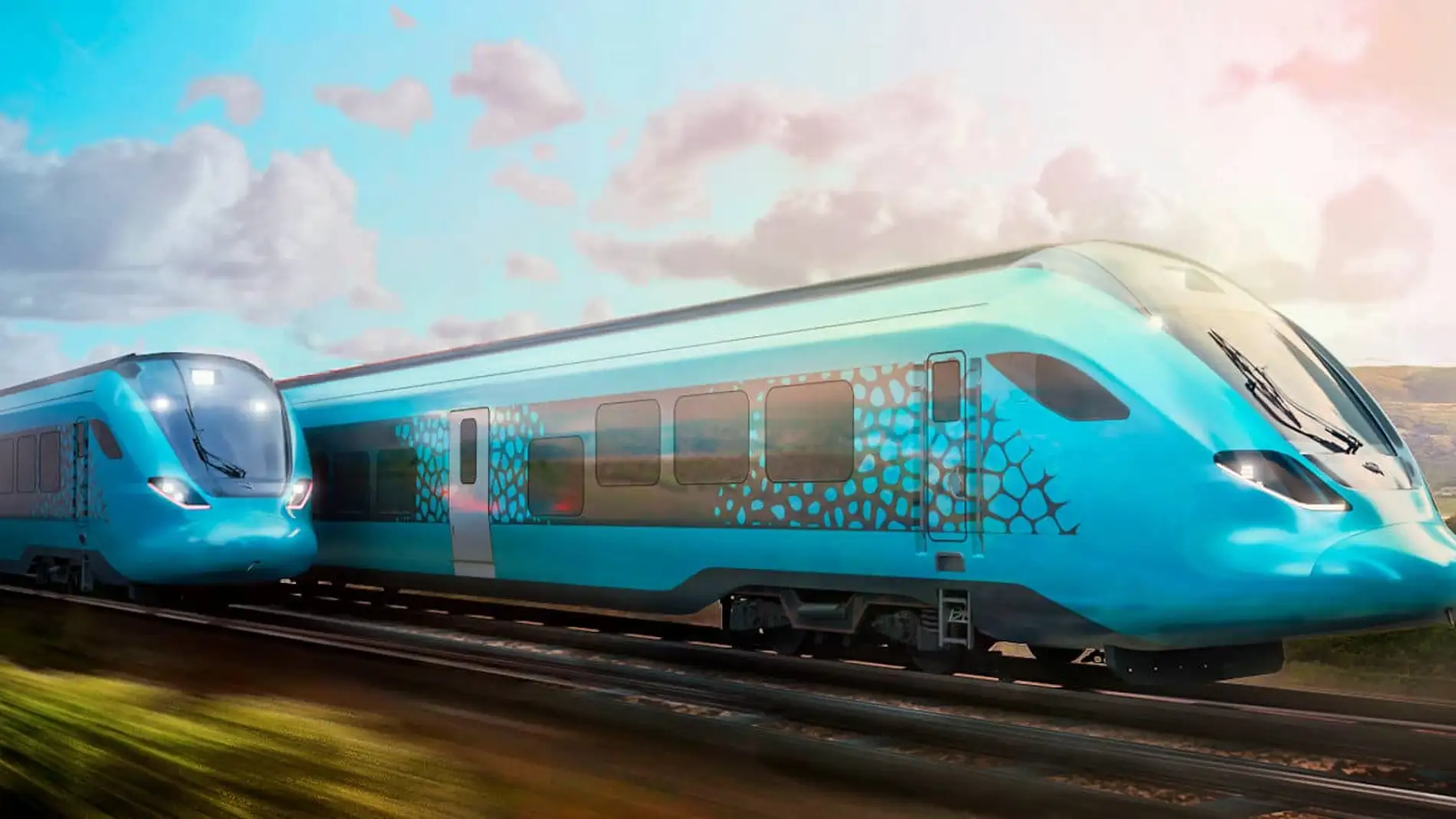 El tren de hidrógeno renovable Vittal One funciona a través de motores eléctricos que obtienen la energía gracias a pilas de hidrógeno que transforman el combustible en corriente eléctrica
