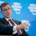 Albert Bourla, director ejecutivo de Pfizer, durante el Foro Económico Mundial.