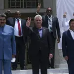 Los presidente de Venezuela, Nicolás Maduro; Cuba, Miguel Diaz Canel, y Bolivia, Luis Arce, en La Habana
