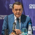 .MURCIA, 27/05/2022.- El presidente de la Confederación Regional de Empresarios de Murcia (CROEM), José María Albarracín durante la rueda de prensa que ha ofrecido con motivo de la cudragésima cuarta asamblea general de la Confederación Regional de Empresarios de Murcia (CROEM), este viernes en Murcia. EFE/Marcial Guillén