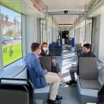 María José Catalá con los concejales Giner y Mundina, en la Línea 10 de Metro Valencia