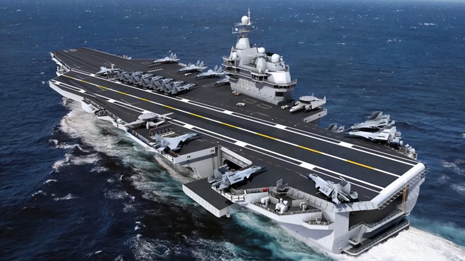 Imagen de ordenador del que será el tercer portaaviones chino