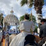 Misa de romeros en Almonte