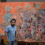 El artista en su estudio de Oaxaca