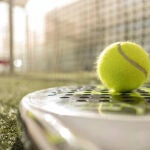 Paddle tennis objects and court.