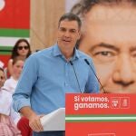 El secretario general del PSOE y presidente del Gobierno, Pedro Sánchez, durante su intervención en un acto público en Cuevas de Almanzora. A 5 de junio de 2022 en Cuevas de Almanzora, Almería (Andalucía, España) 05 JUNIO 2022;CUEVAS DE ALMANZORA;ALMERÍA;ANDALUCÍA;ESPAÑA Rafael González / Europa Press 05/06/2022