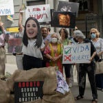 Concentraci&oacute;n en la puerta del Ministerio de Igualdad, contra la nueva ley del aborto