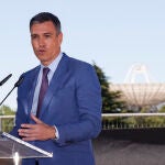 Pedro Sánchez en la clausura del acto de presentación del Proyecto Estratégico para la Recuperación y Transformación Económica Aeroespacial