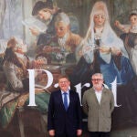El presidente de la Generalitat Valenciana, Ximo Puig, durante la reunión que ha mantenido con el director del Museo de El Prado, Miguel Falomir