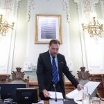Óscar Puente, alcalde de Valladolid, momentos antes del Debate sobre el Estado de la ciudad