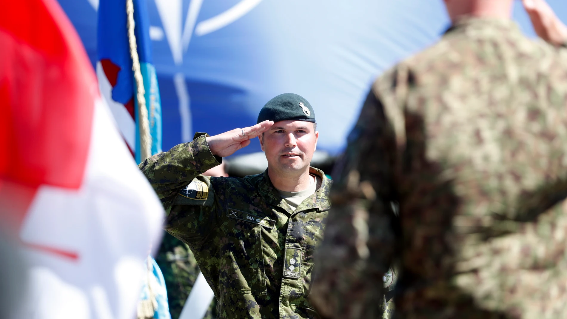 El batallón de la OTAN liderado por Canadá en una base de la OTAN en Letonia