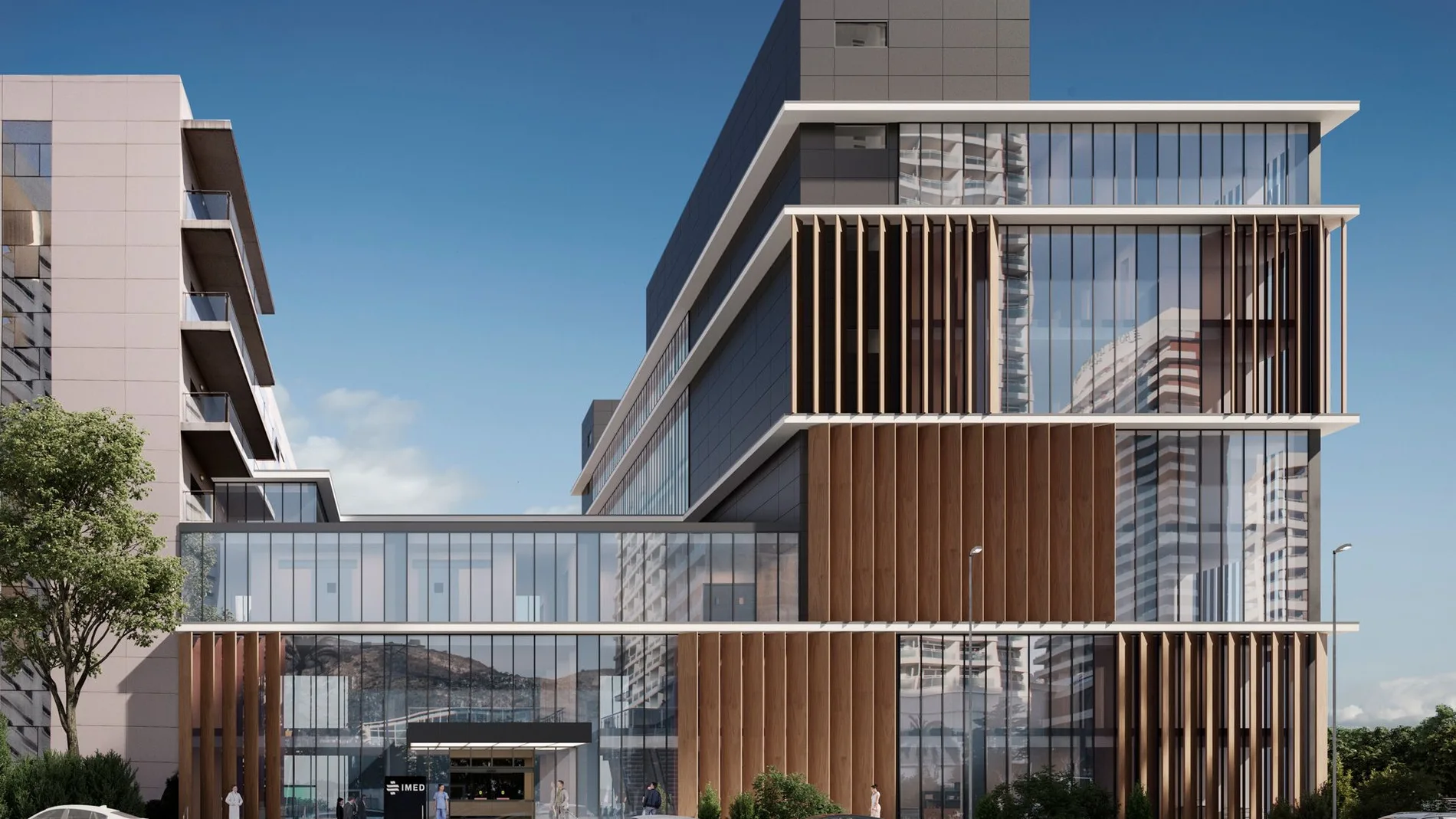 Figuración de la ampliación del hospital IMED en Benidorm