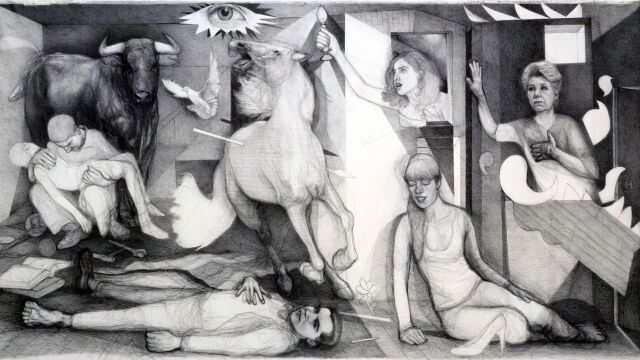 Una imagen del "Guernica" creado por Le Frère