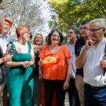 Mónica Oltra junto a los principales dirigentes de la formación de Compromís