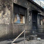 Vista general de los daños producidos por el incendio en Otero de Bodas (Zamora), en la sierra de la Culebra