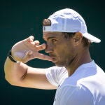 Nadal, en un entrenamiento en Londres