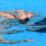 Anita Álvarez, durante el rescate después de su desmayo