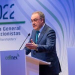 Tobías Martínez, durante su intervención en la Juta General de Accionistas de Cellnex