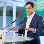 El presidente de la Junta en funciones y líder del PP andaluz, Juanma Moreno