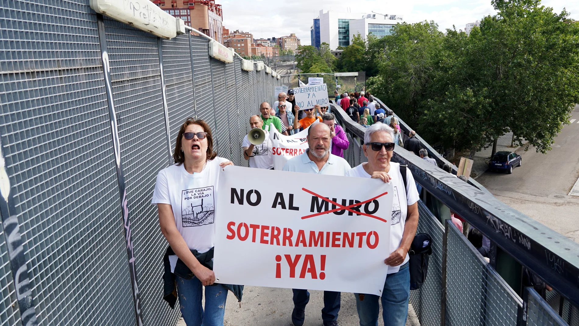 'Marcha contra el muro' de la Plataforma Soterramiento Ferrocarril de Valladolid