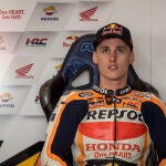 Pol Espargaró, en el box del Repsol Honda